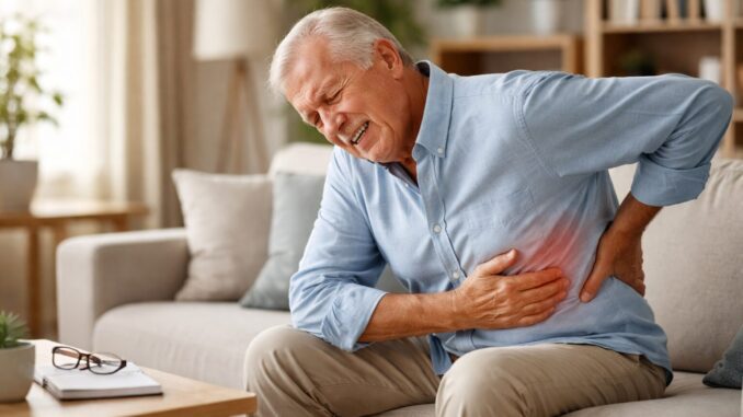 Schmerzhafter Moment im Wohnzimmer