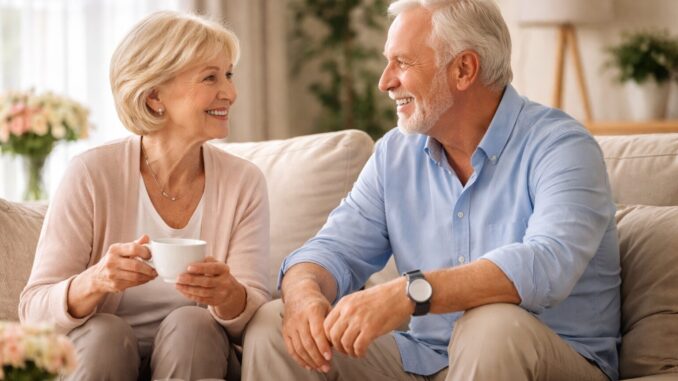 Zweisamkeit im hellen Wohnzimmer