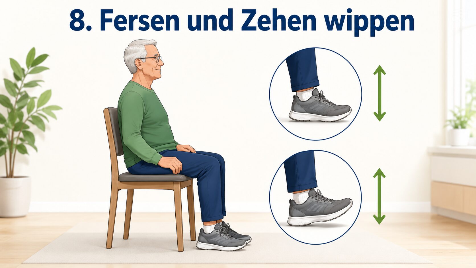 Fersen und Zehen wippen