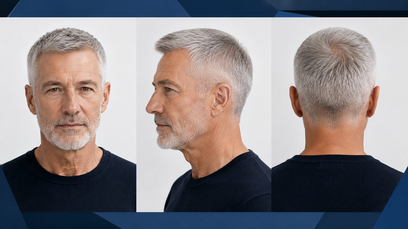 Crew Cut für Männer mit grauen Haaren