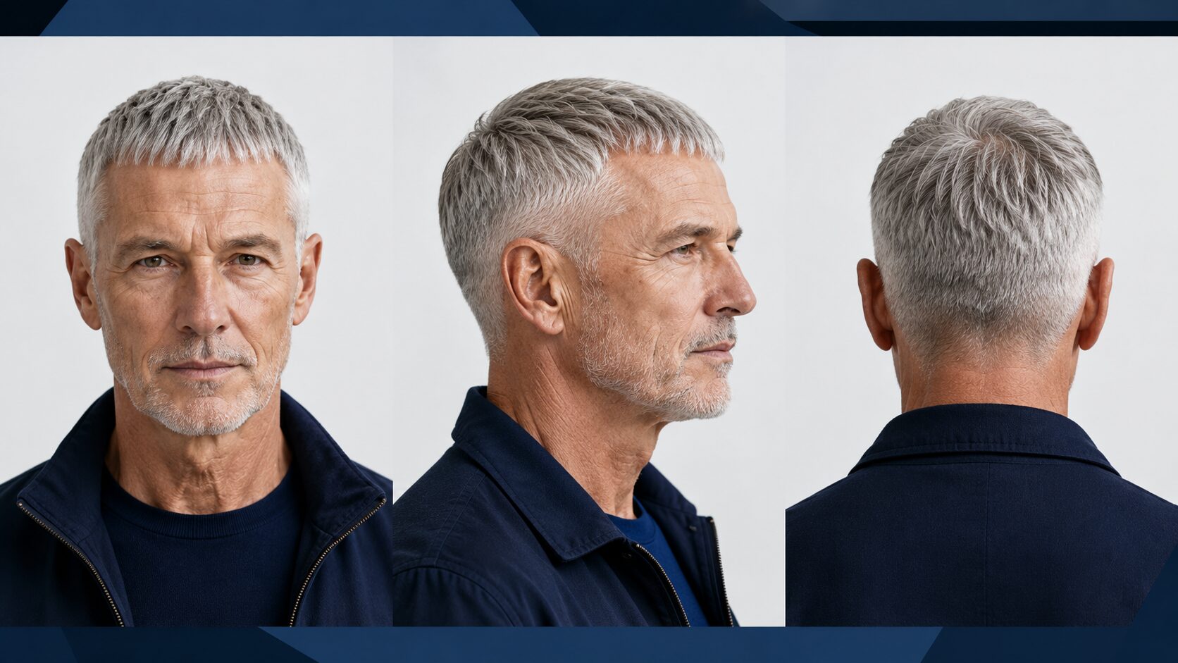 French Crop für Männer mit grauem Haar