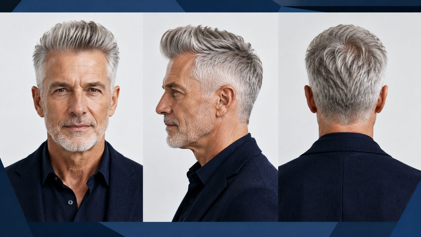 Quiff für Männer mit grauen Haaren