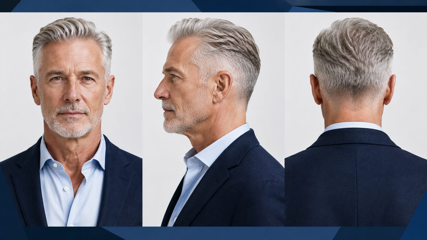 Dezenter Undercut für graues Männerhaar