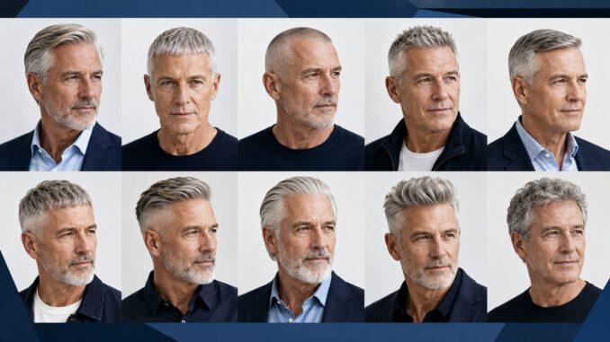 Zeitlose Männerfrisuren für graue und weiße Haare